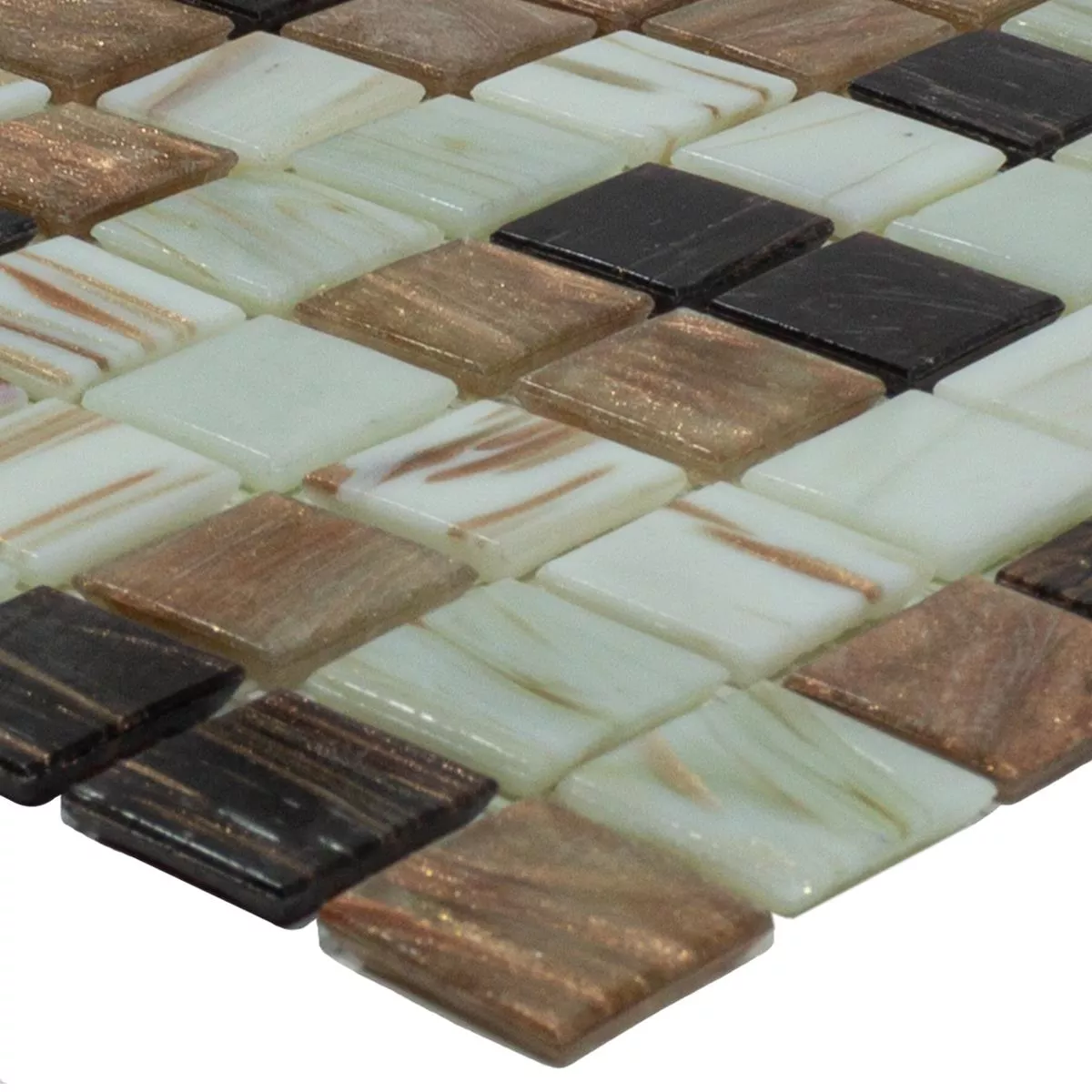 Mosaico Di Vetro Lima Effetto Oro Marrone Bianco Mix