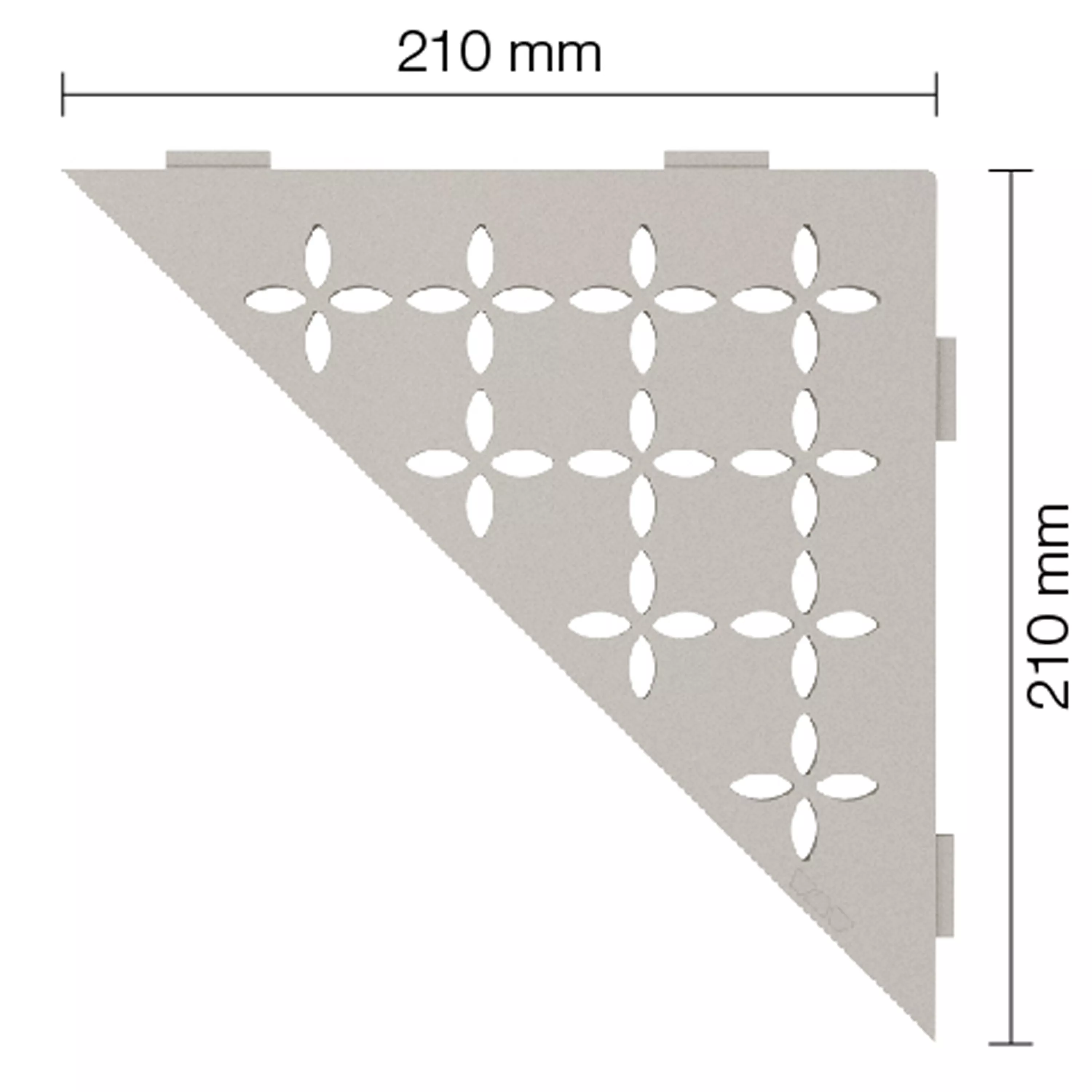 Mensola a muro Mensola per doccia Schlüter triangolo 21x21 cm Crema floreale