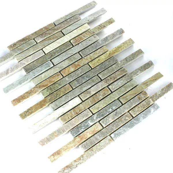 Campione Mosaico Pietra Naturale Quarzite Beige Mix Sticks