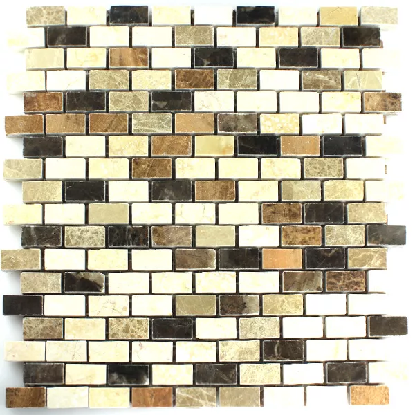 Campione Mosaico Marmo Marrone Beige Lucidato 