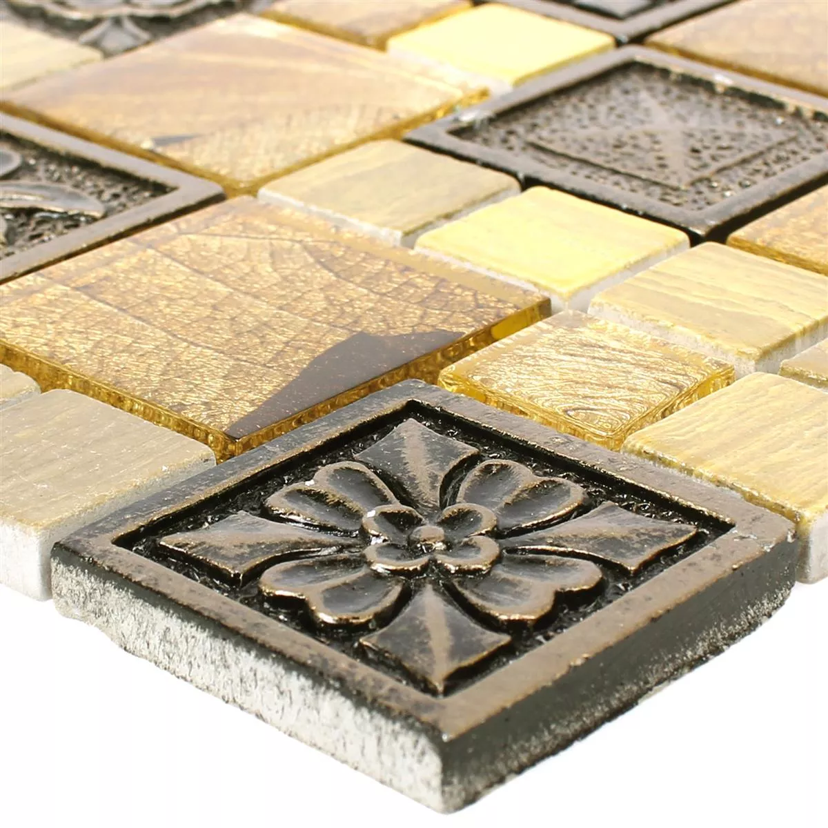 Mosaico Levanzo Vetro Resina Ornamento Mix Oro Mosaico Levanzo Vetro Resina Ornamento Mix Oro