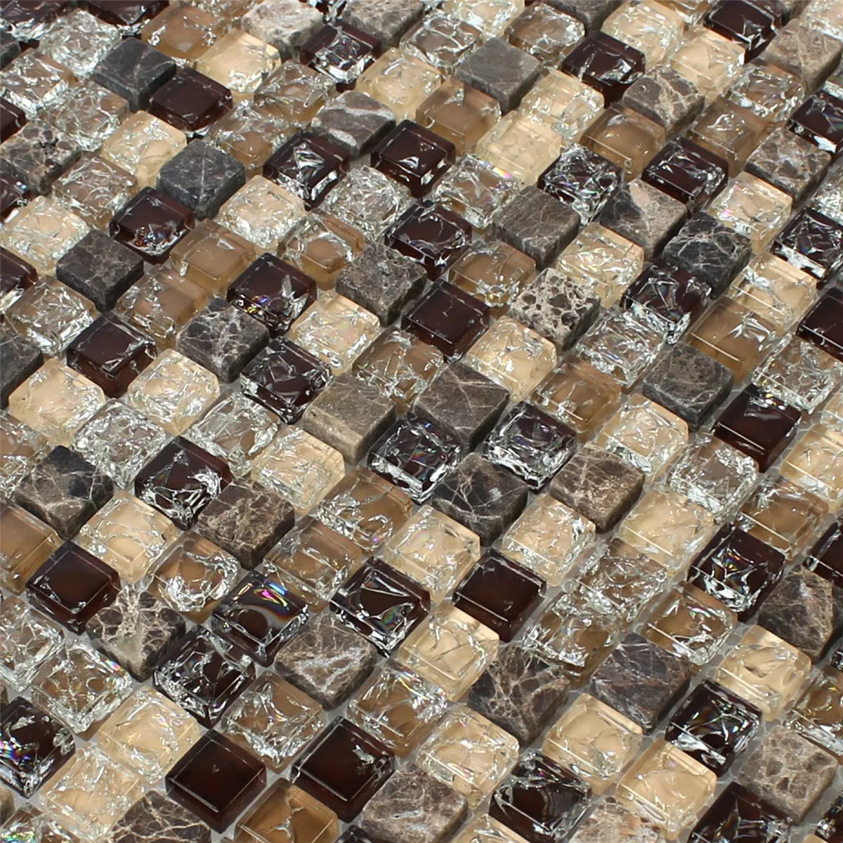 Mosaico Vetro Piastrella Pietra Naturale Rotto Dark
