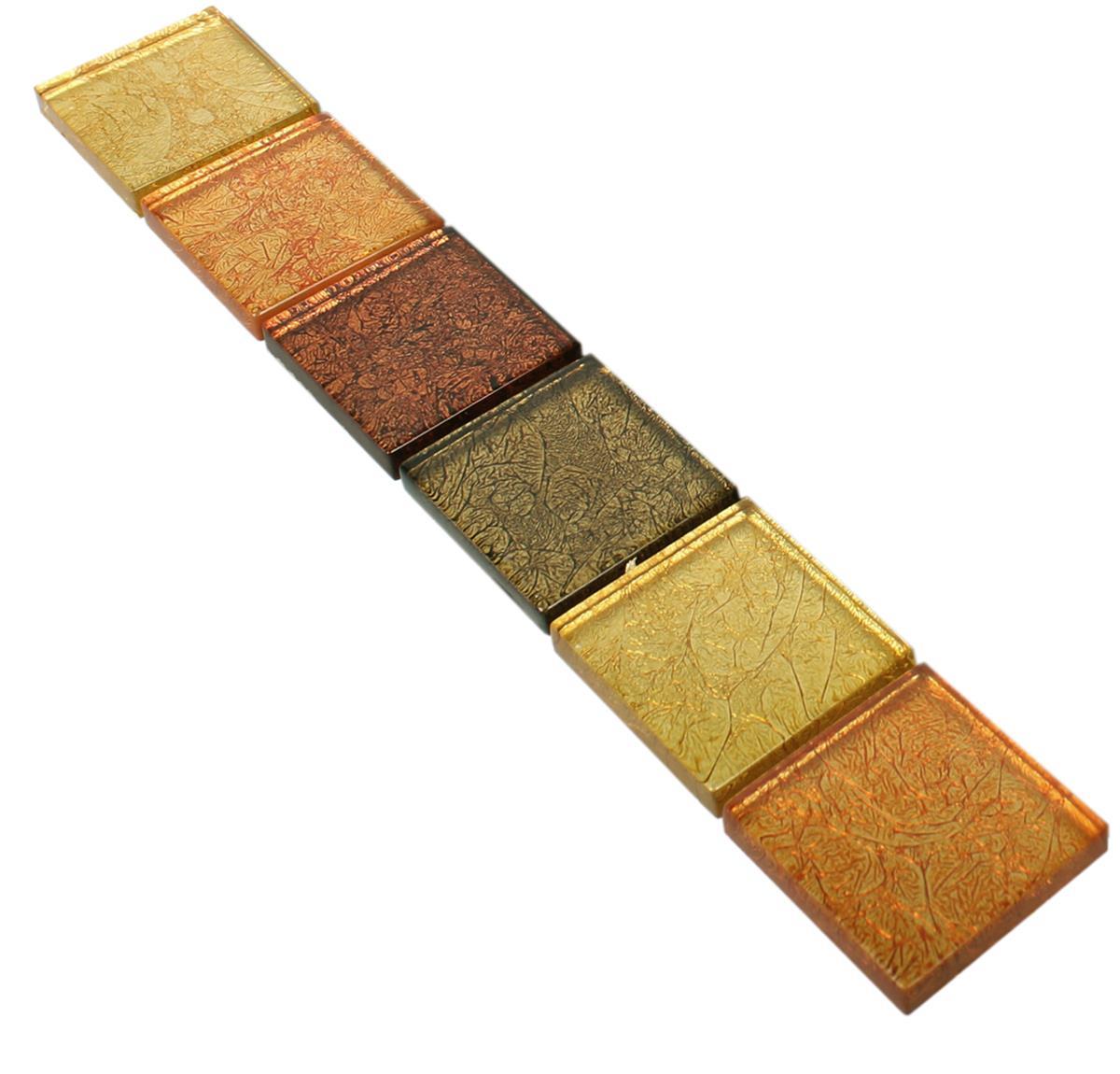 Mosaico Di Vetro Piastrelle Confine SantaFe Oro Arancione Q48