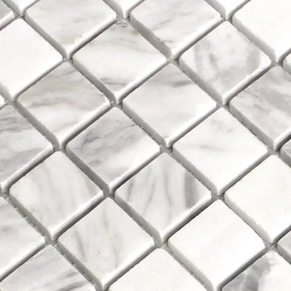 Campione Mosaico Marmo  Bianco Lucidato