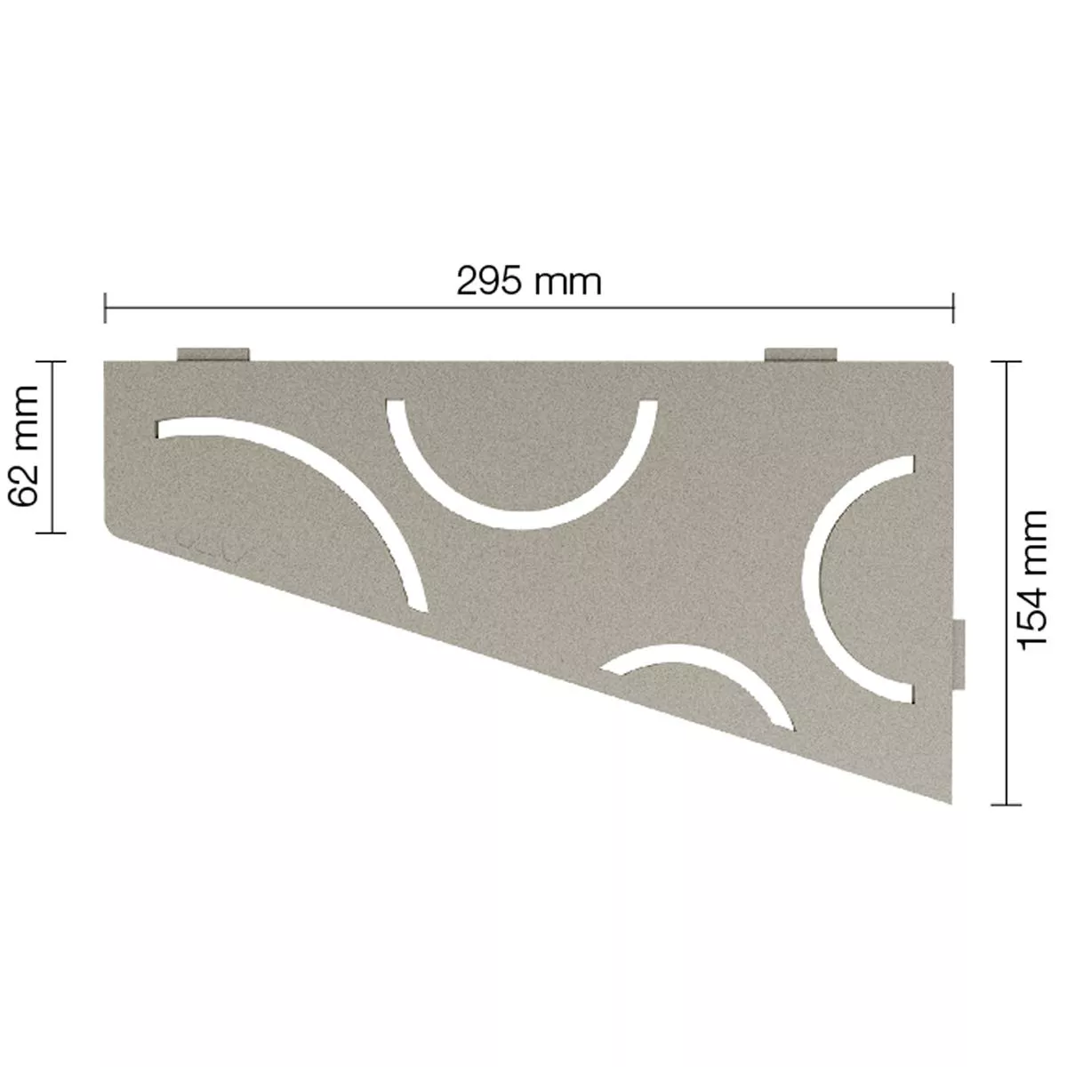 Mensola a muro Mensola per doccia Schlüter quadrata 15,4x29,5 cm Curva grigia