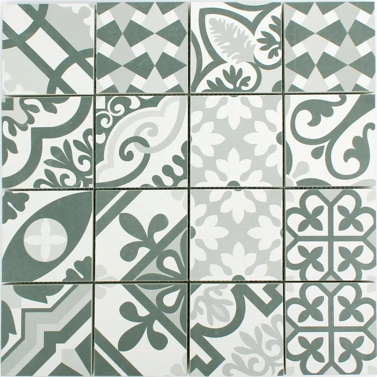 Campione Ceramica Mosaico Retro Piastrelle Utopia Nero Bianco R10/B