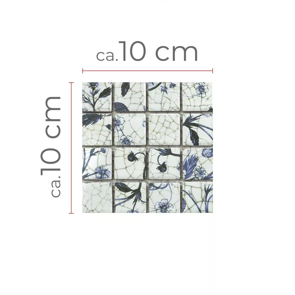 Campione Ceramica Mosaico Isabella Bianco Blu