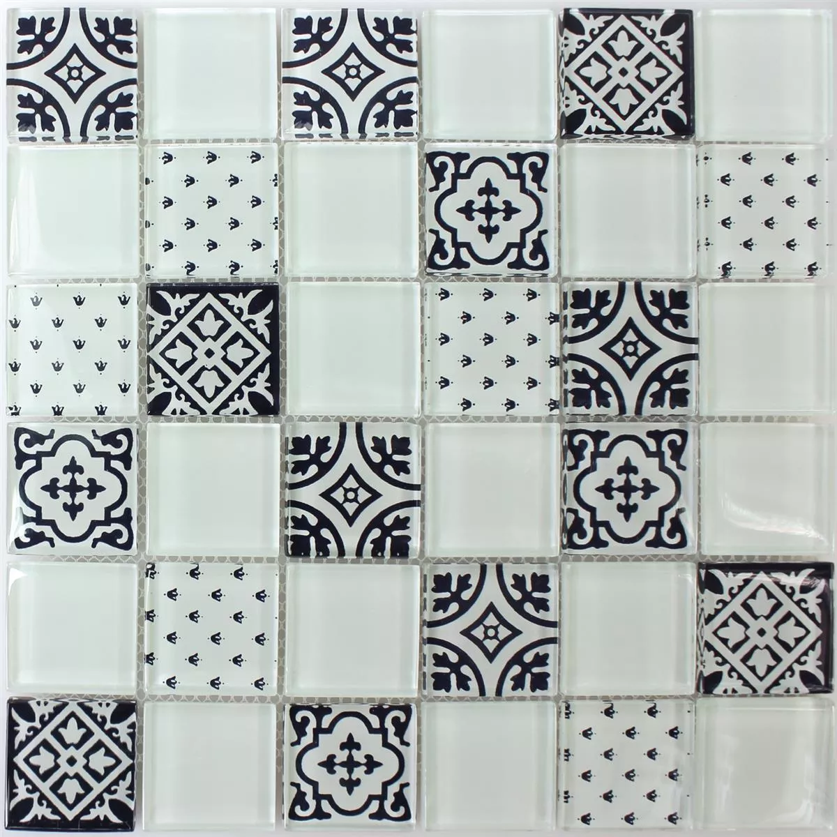 Mosaico Vetro Barock Ornamento Bianco