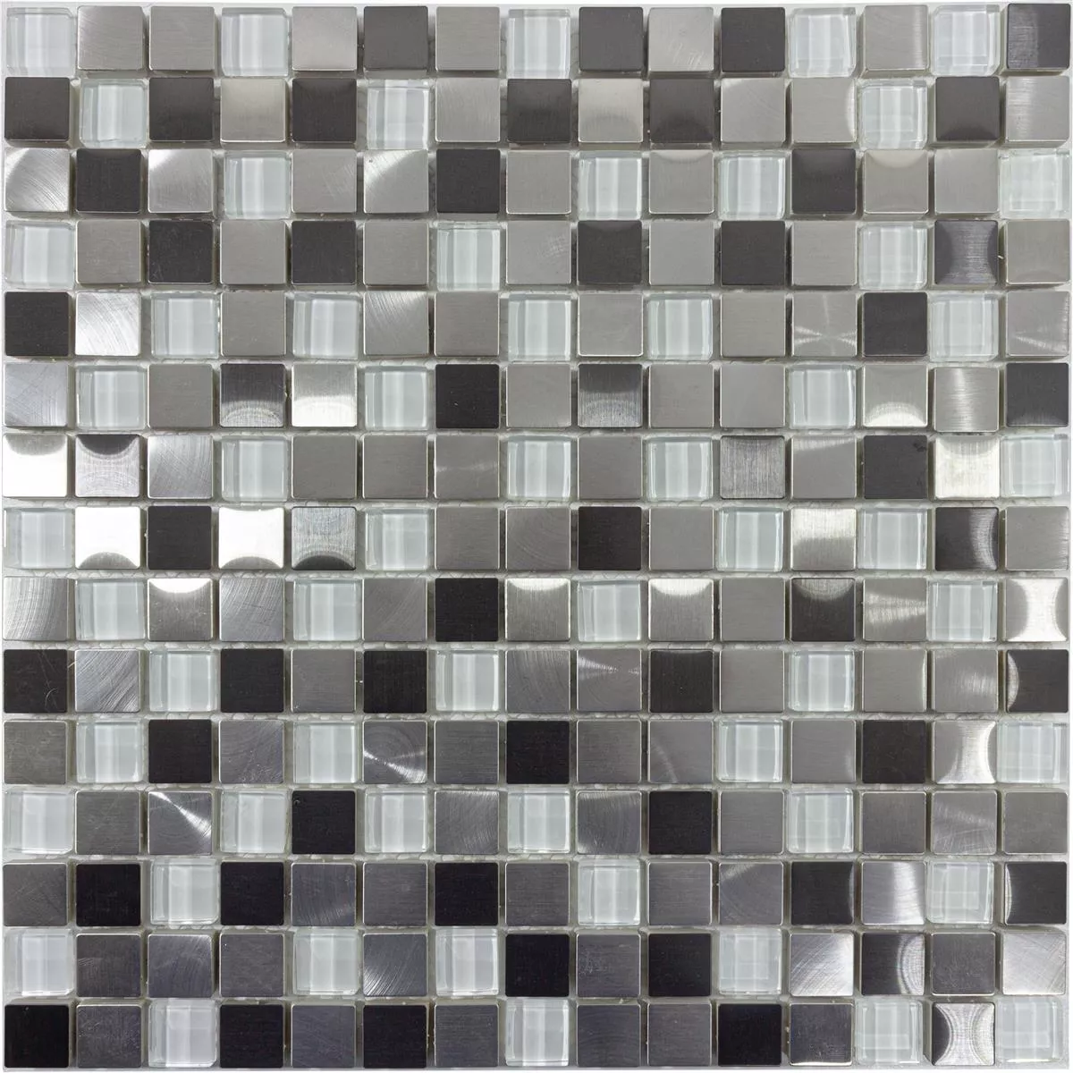Vetro Metallo Metallo Mosaico Stella Bianco Argento