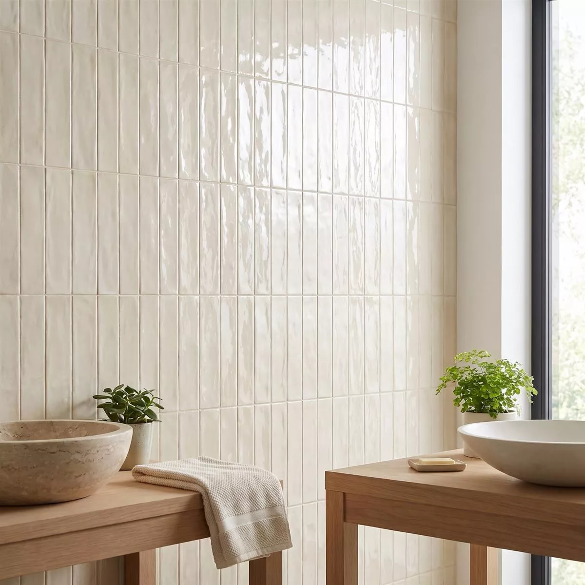Alcacer Beige Lucida Rustico 7,5x30 cm Crema