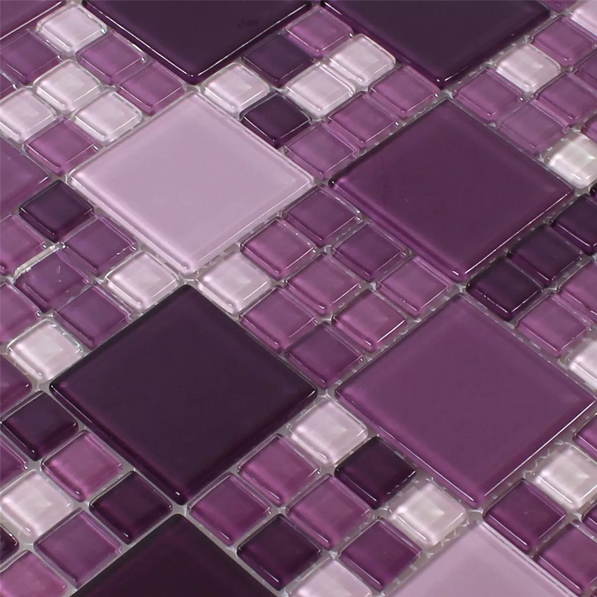 Mosaico Vetro Piastrella Purple Mix
