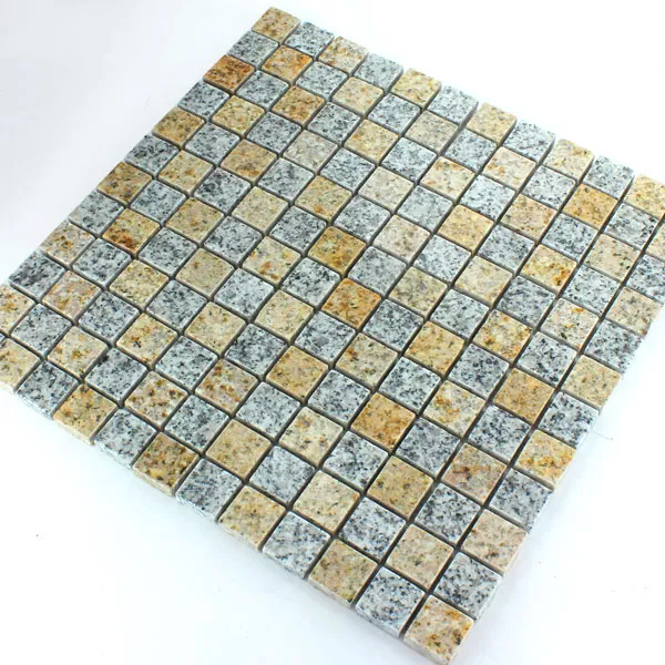 Campione Granit Pietra Naturale Mosaico Giallo Grigio