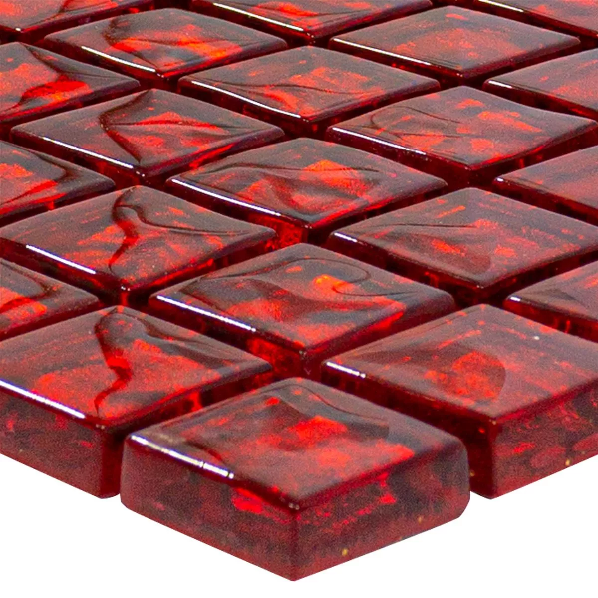 Mosaico Di Vetro Piastrelle Santa Cruz Struttura Rosso