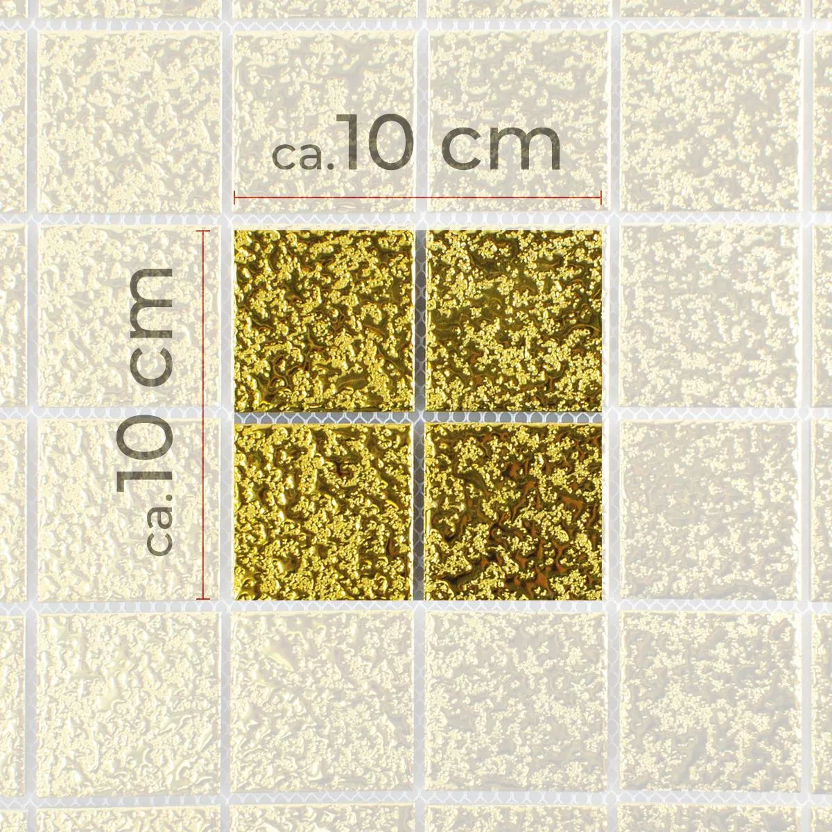 Campione Ceramica Mosaico Piastrelle Jackson Oro Battuto