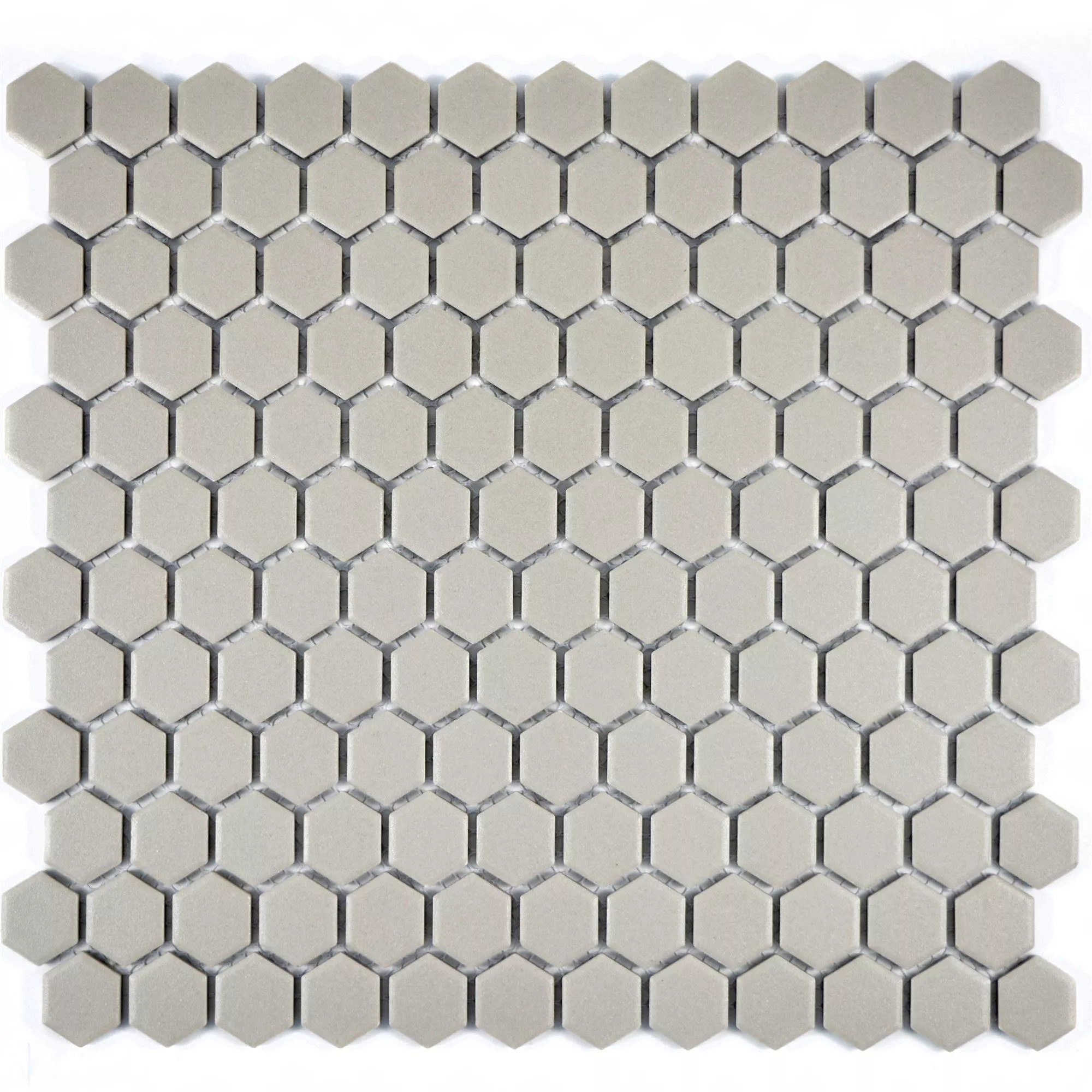 Campione Ceramica Mosaico Hexagon Zeinal Non Smaltato Grigio Chiaro R10B