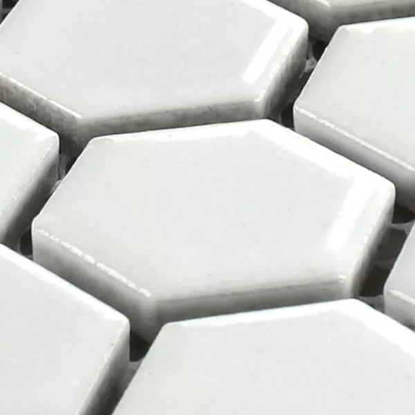 Mosaico Ceramica Esagono Bianco Opaco H23