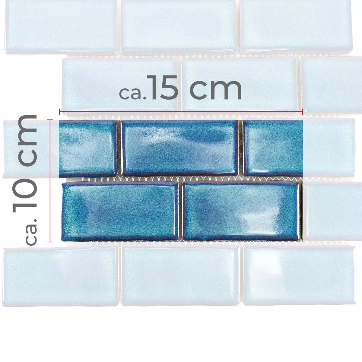 Campione Ceramica Mosaico Florenz Fatto A Mano Blu