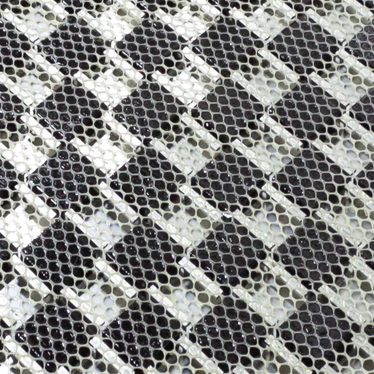Campione Vetro Alluminio Mosaico Eldorien Argento-Grigio
