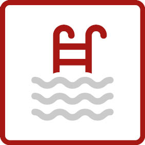 Area permanentemente umida 
Dentro e intorno alle piscine, dove le piastrelle sono continuamente esposte all'umidità, offrono la resistenza necessaria.