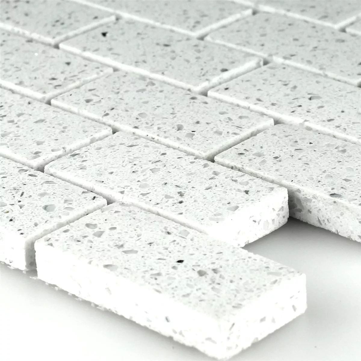 Mosaico Resin Quarz Bianco