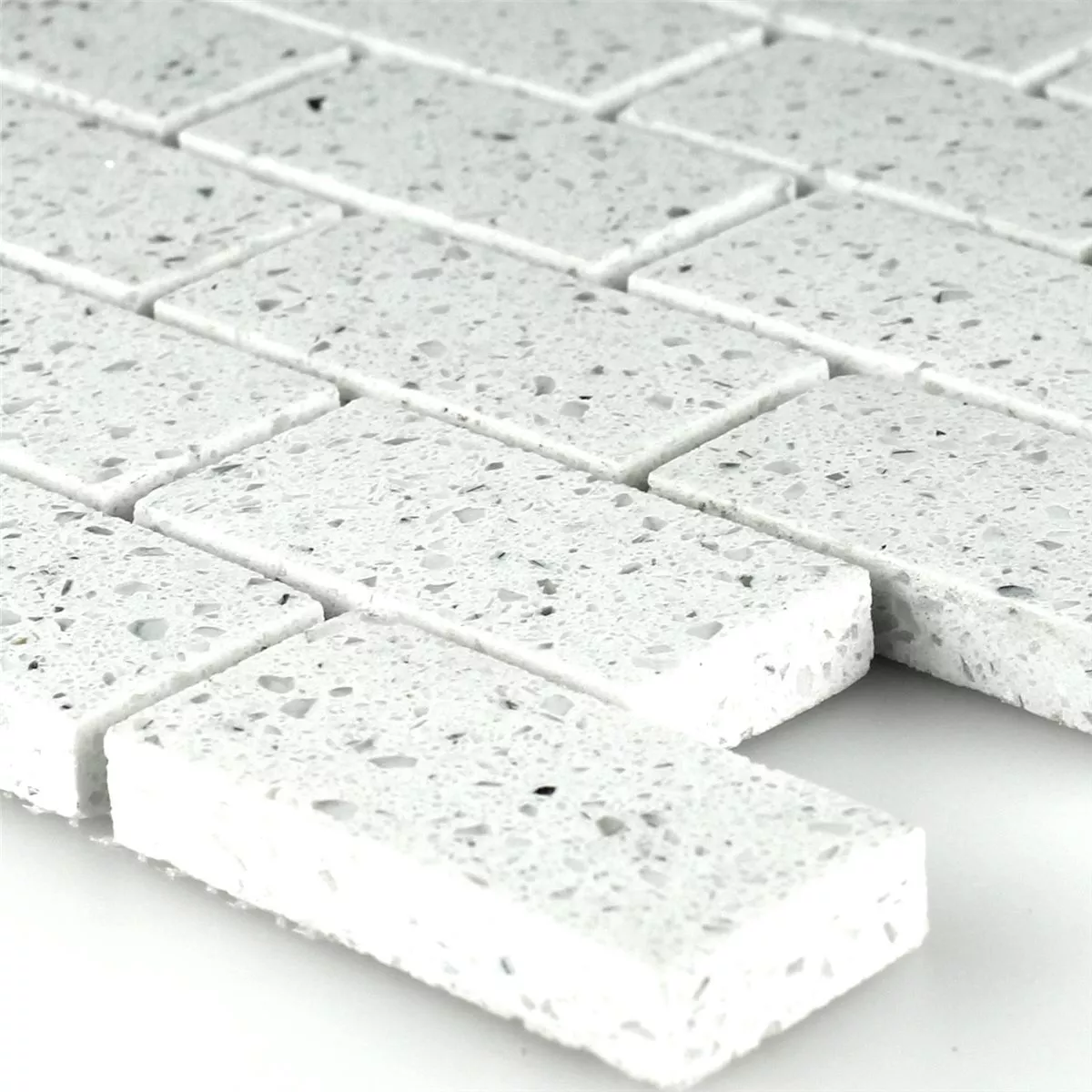 Mosaico Resin Quarz Bianco Mosaico Resin Quarz Bianco