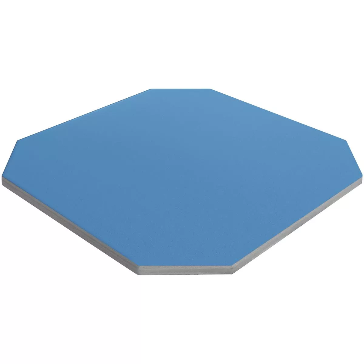 Campione Gres Porcellanato Piastrelle Genexia Uni Blu Ottagono 20x20cm