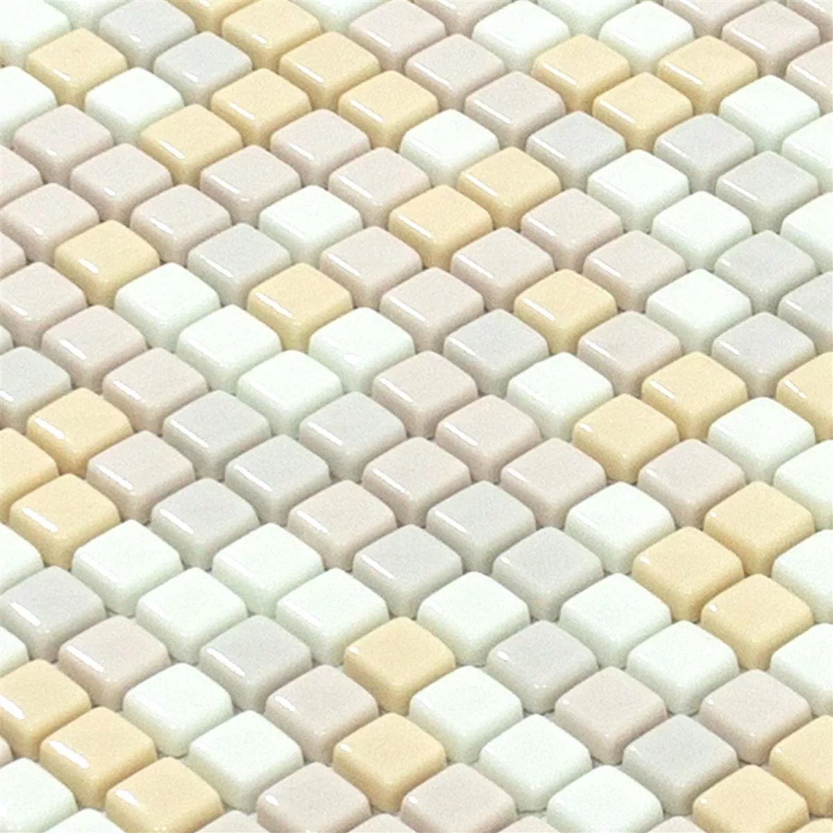 Campione Mosaico Di Vetro Piastrelle Delight Crema Mix