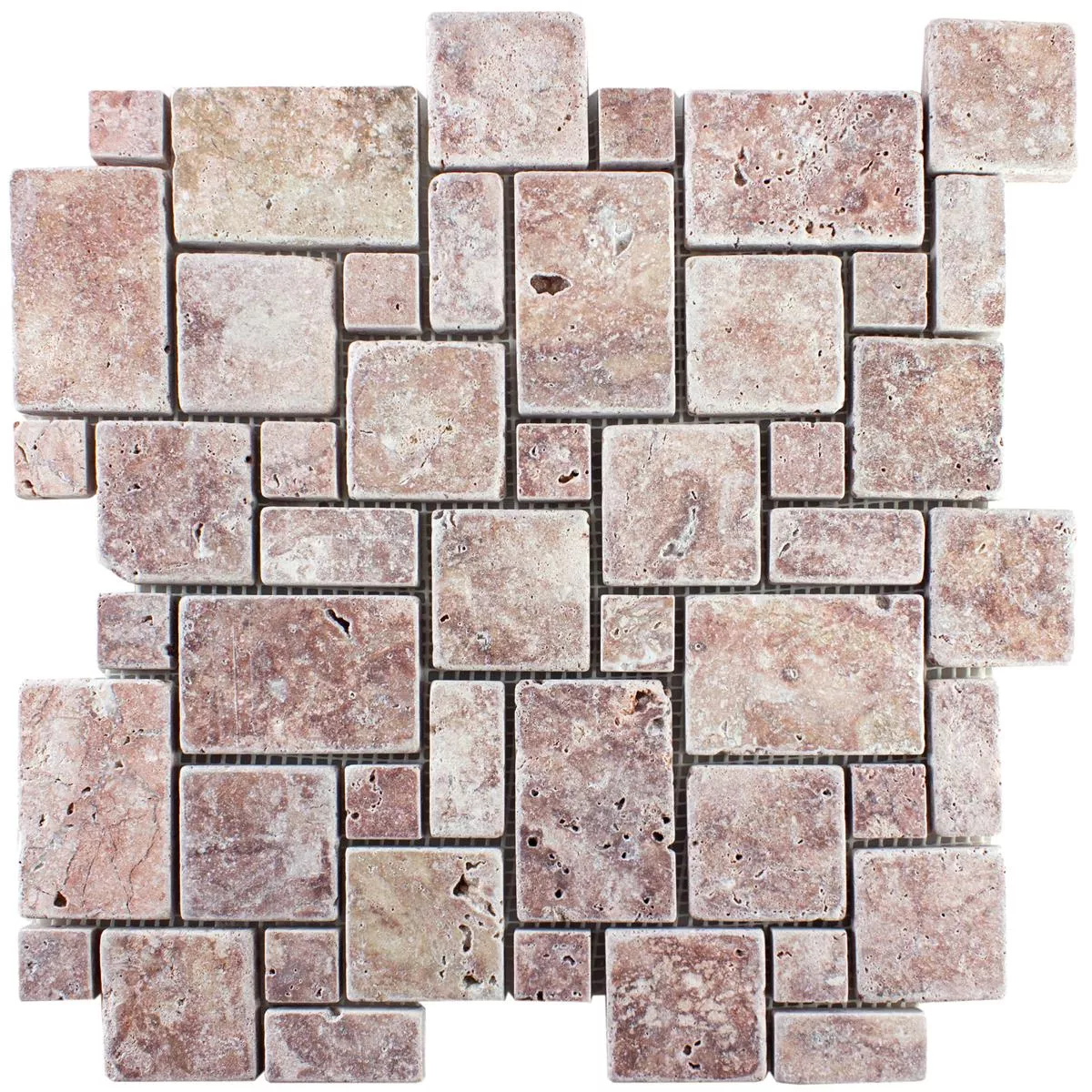 Pietra Naturale Travertino Mosaico LaGrange Rosso