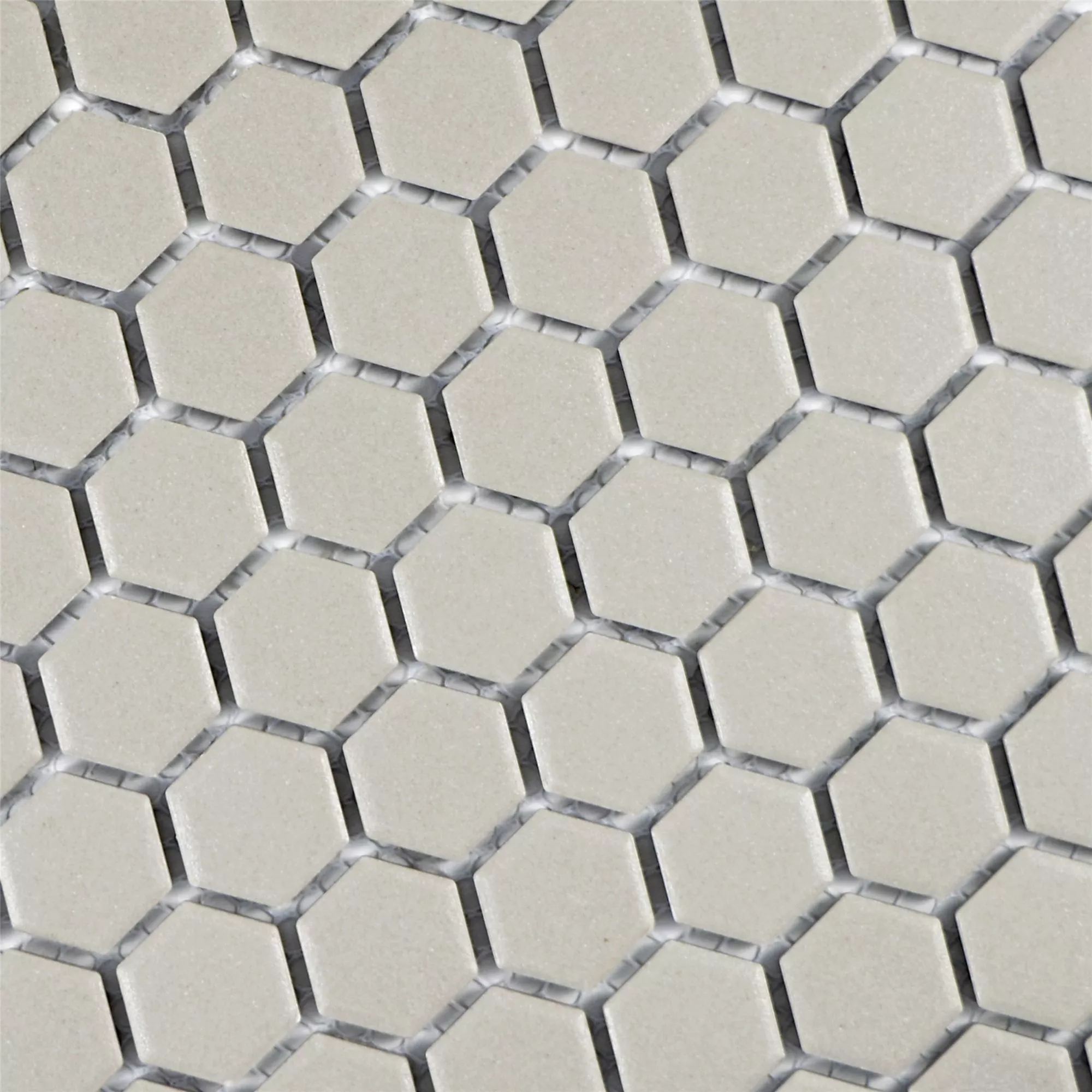 Campione Ceramica Mosaico Hexagon Zeinal Non Smaltato Grigio Chiaro R10B