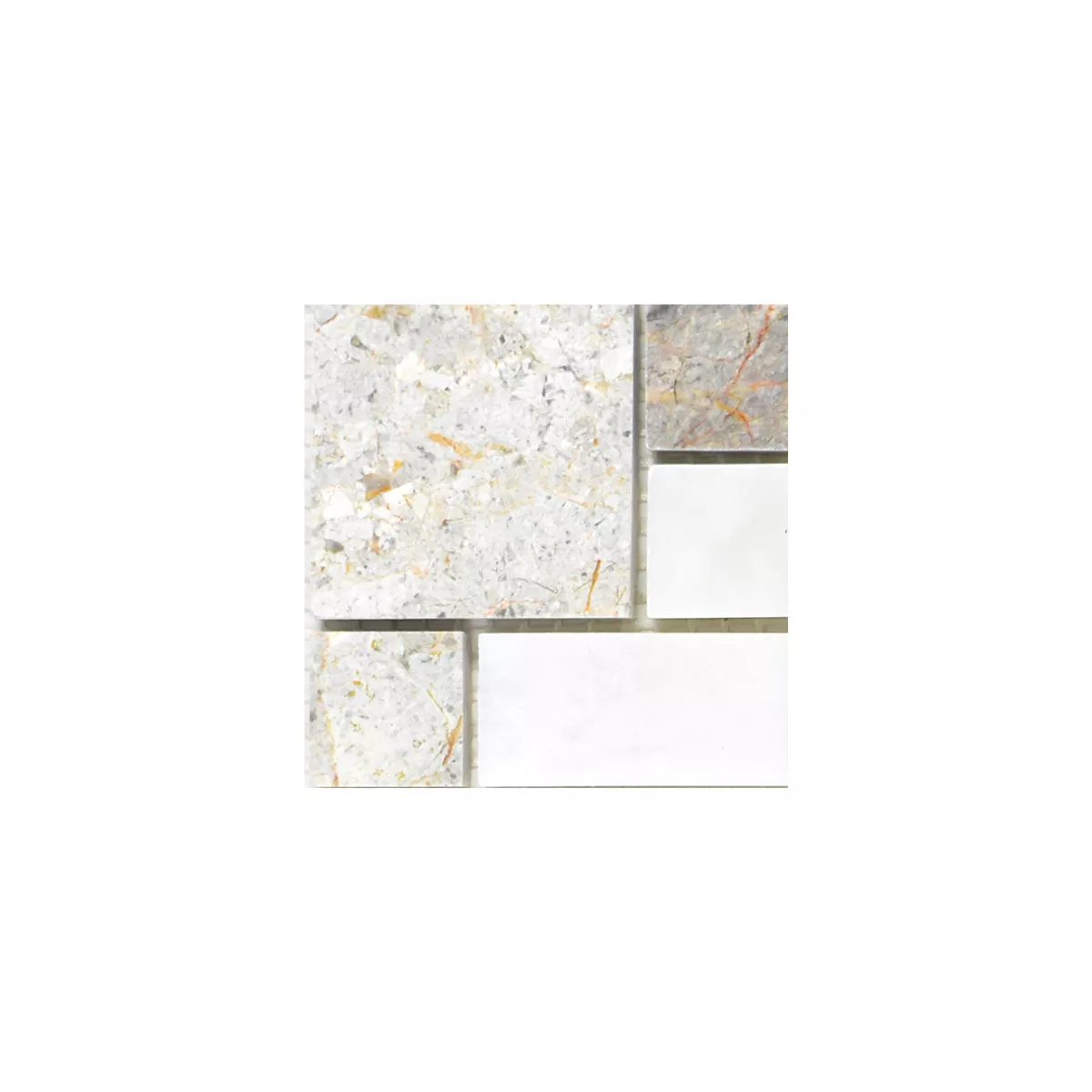 Campione Marmo Mosaico In Pietra Naturale Piastrelle Cordoba Grigio Chiaro Bianco