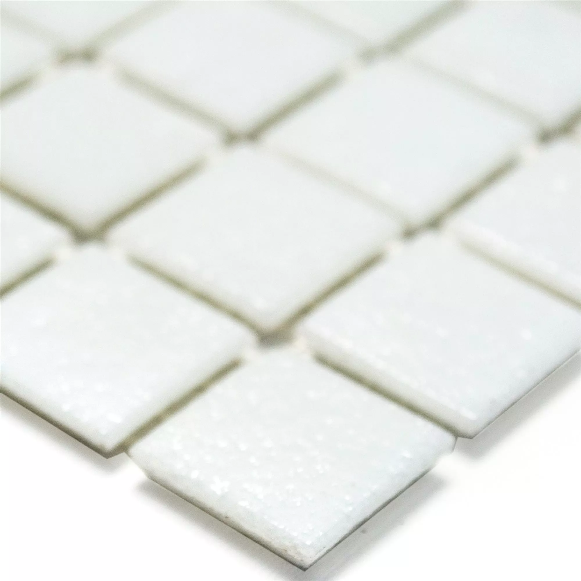 Mosaico Di Vetro Piastrella Bianco Uni 20x20x4mm Mosaico Di Vetro Piastrella Bianco Uni 20x20x4mm