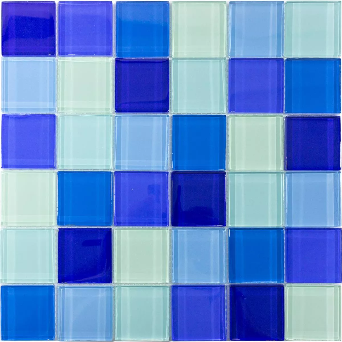 Campione Mosaico Di Vetro Piastrelle Glasgow Blu Mix