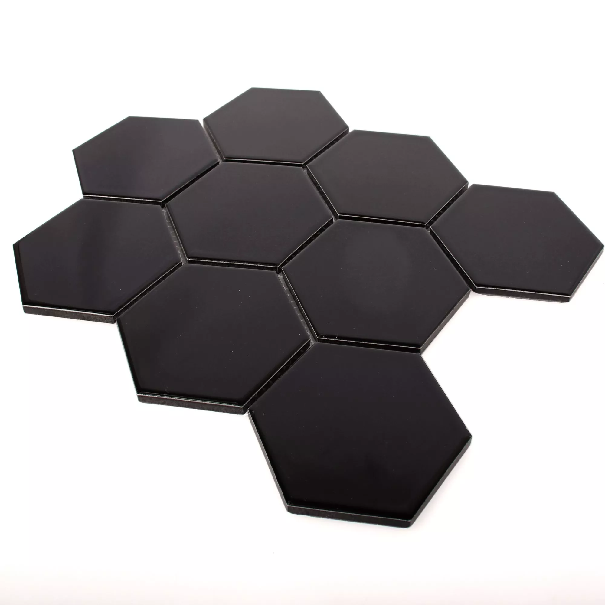 Campione Ceramica Mosaico Hexagon Salamanca Nero Opaco H95