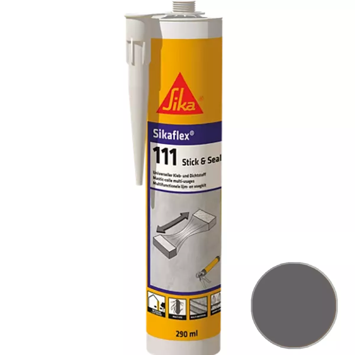 Adesivo e sigillante Sikaflex-111 Stick & Seal grigio cemento