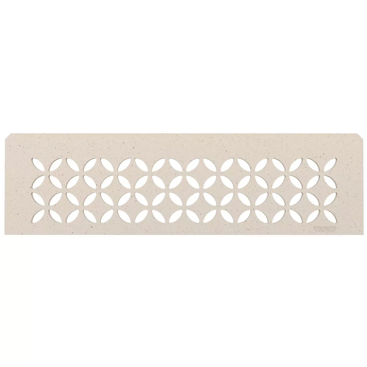 Mensola a muro rettangolare Schlüter 30x8,7 cm con motivo floreale avorio