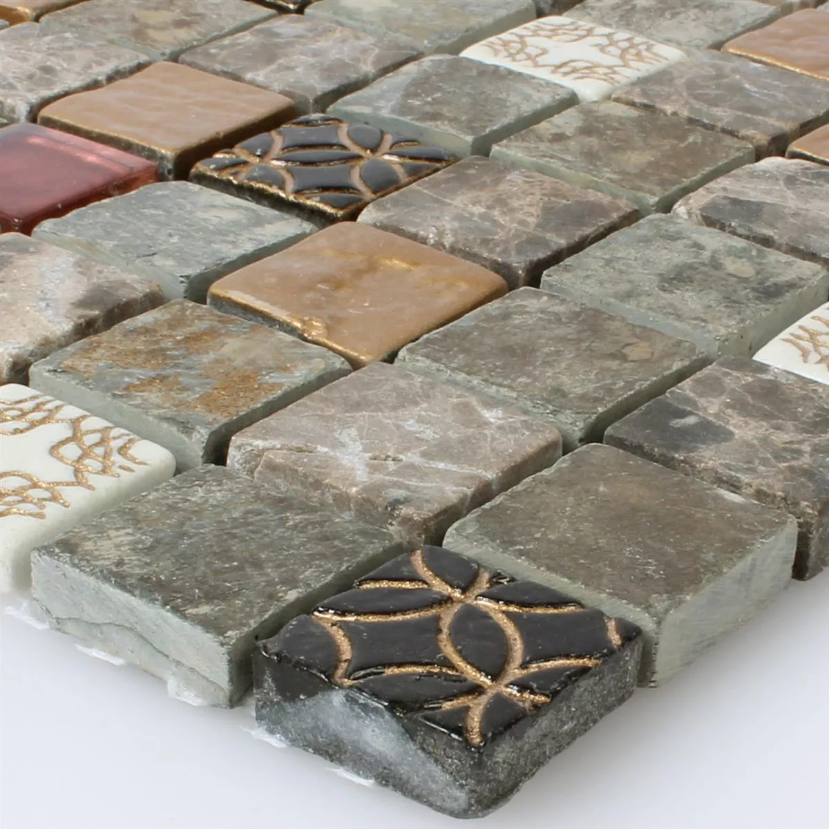 Campione Mosaico Vetro Pietra Naturale Mix