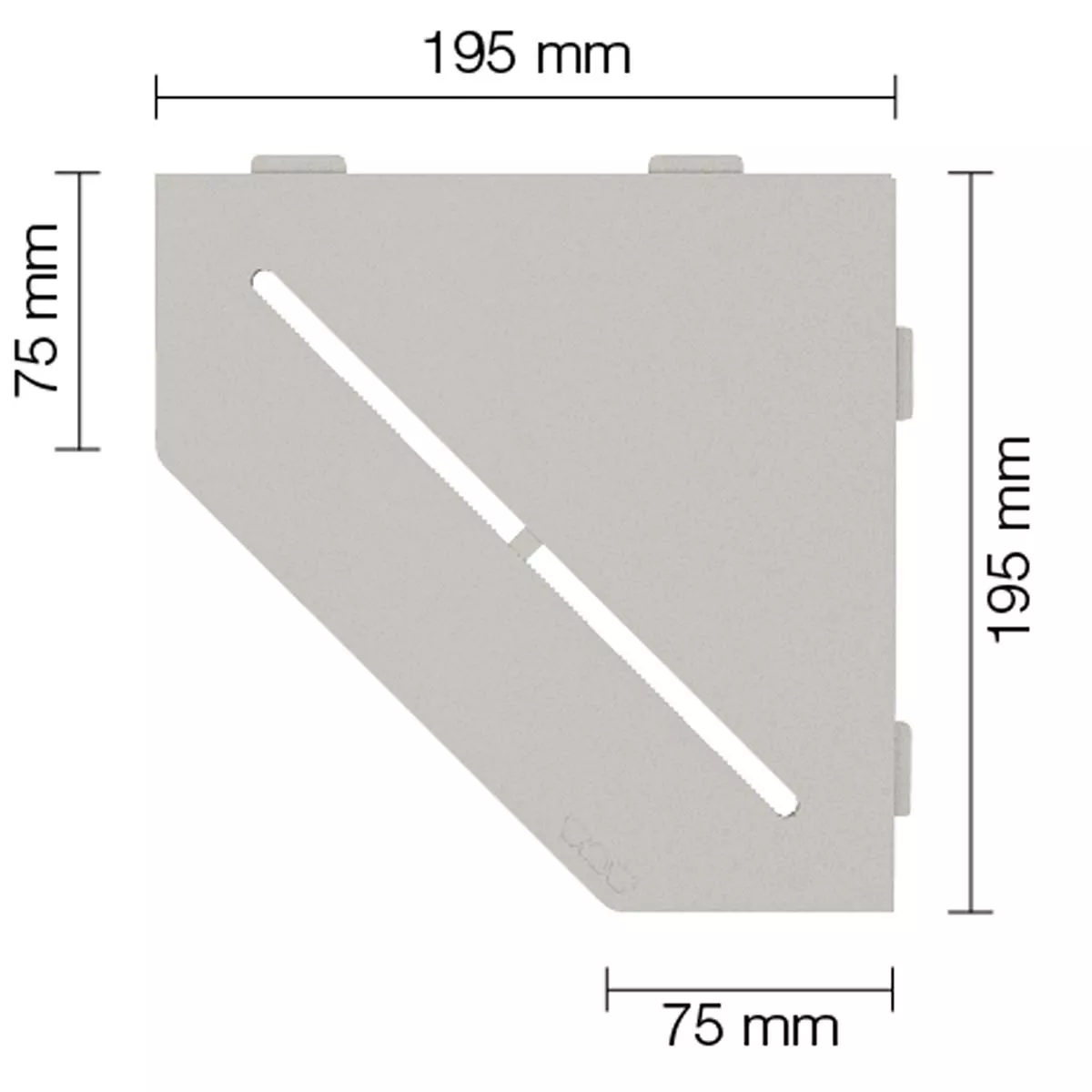 Mensola a muro Mensola per doccia Schlüter 5eck 19,5x19,5 cm Beige puro