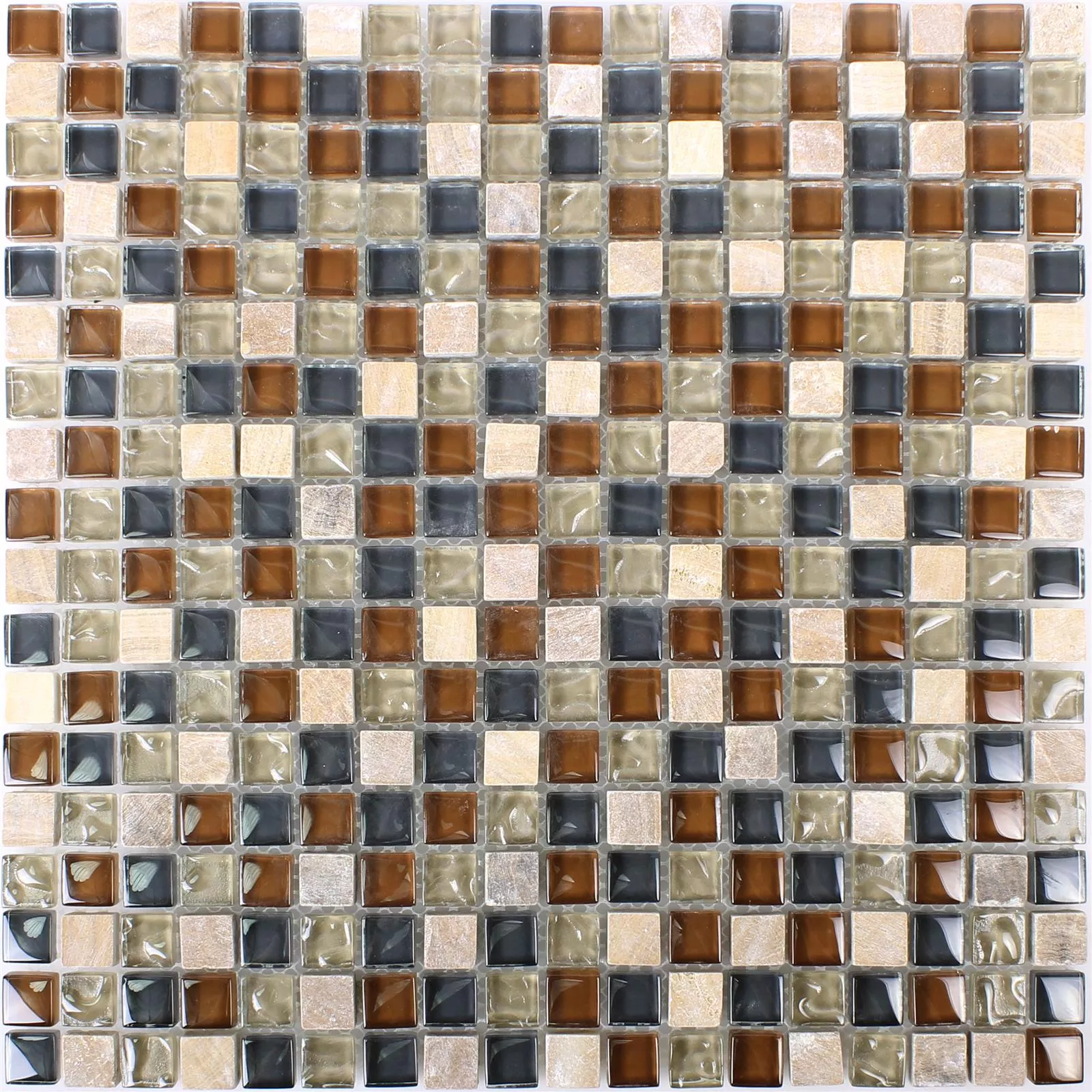 Mosaico Di Vetro Pietra Naturale Piastrelle Festus Marrone Beige Grigio