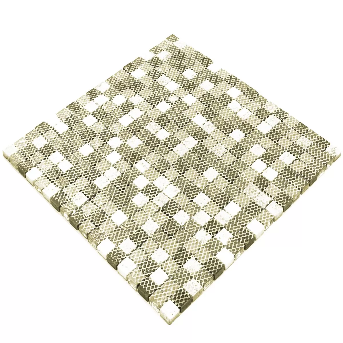 Vetro Marmo Mosaico Majestic Argento Marrone