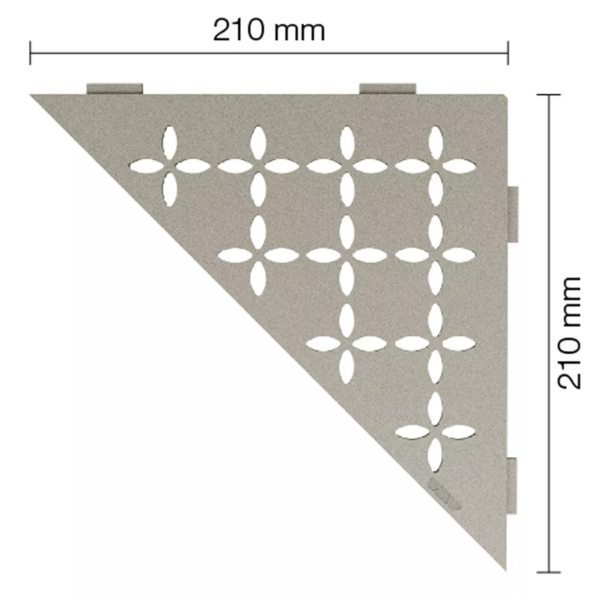 Mensola a muro Mensola per doccia Schlüter triangolo 21x21 cm floreale grigio