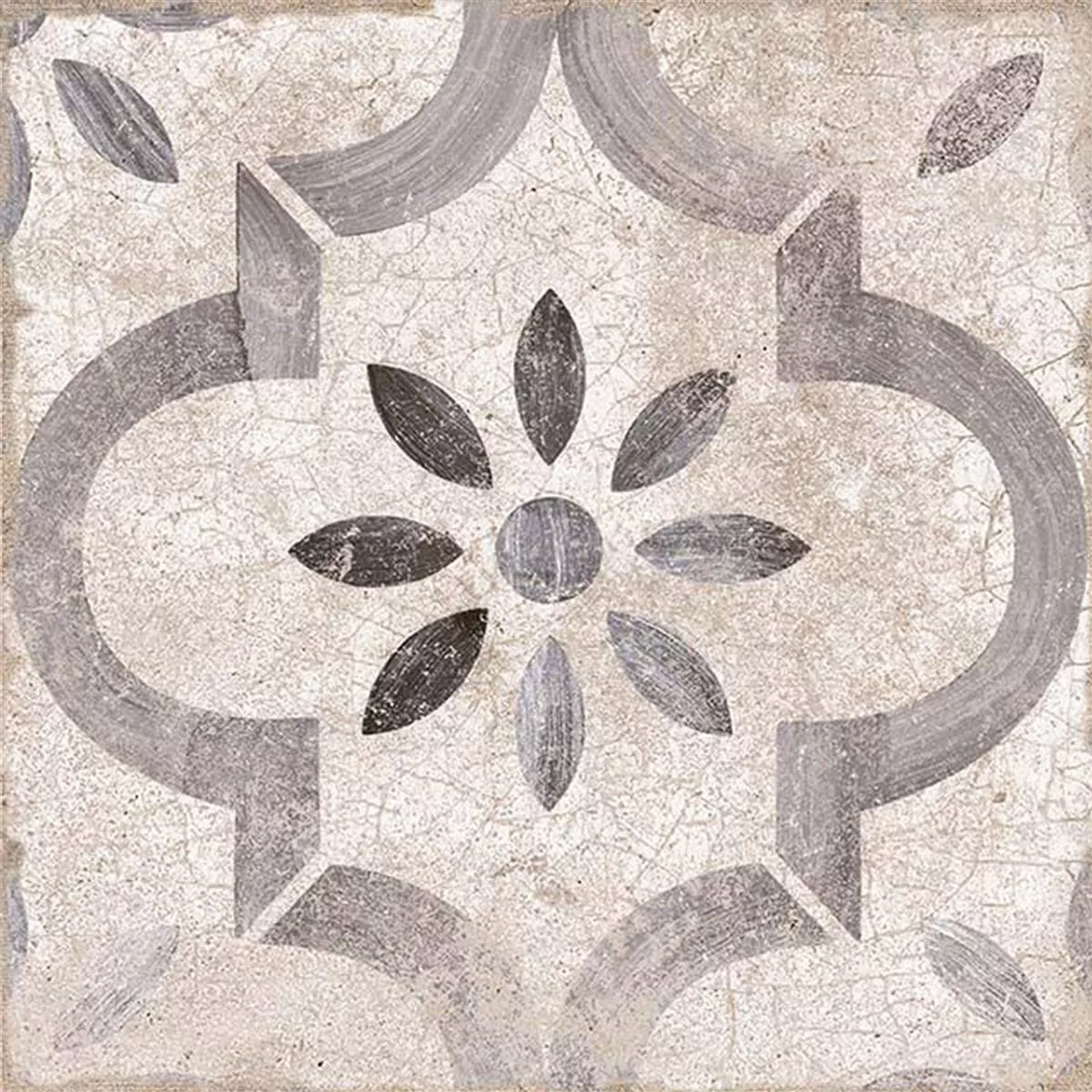 Campione Gres Porcellanato Piastrelle Allora Decorative Grigio 22,5 x 22,5cm