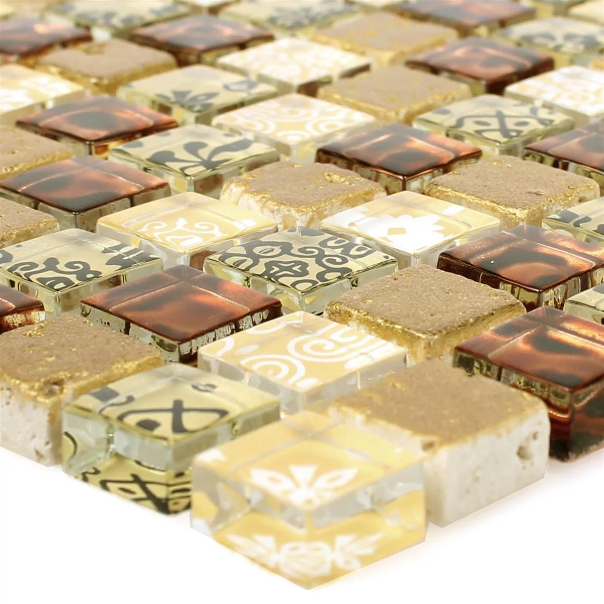 Vetro Resina Mosaico Diemel Beige Rosso Vetro Resina Mosaico Diemel Beige Rosso