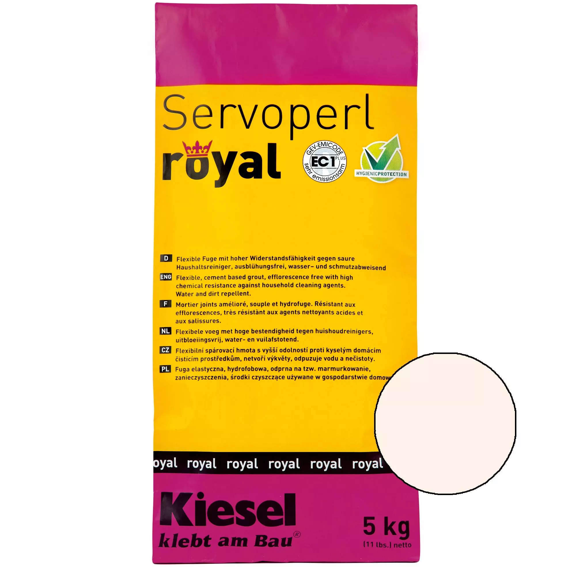 Kiesel Servoperl Royal - Giunto Flessibile, Idrorepellente E Antimacchia (5KG Pergamon)