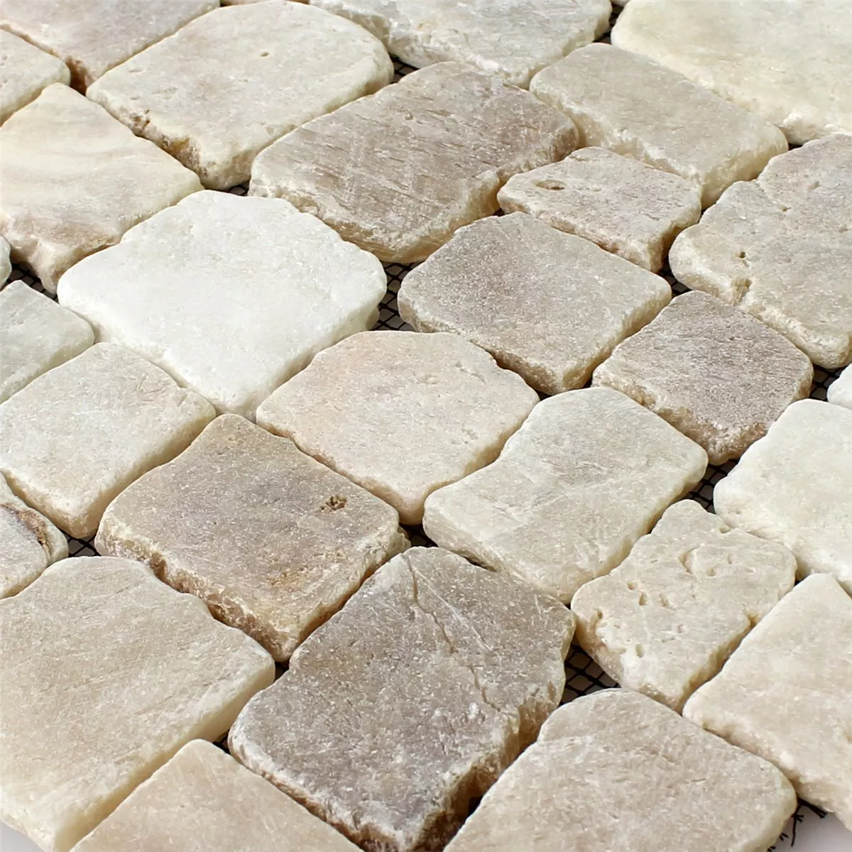 Campione Mosaico Pietra Naturale Cream Lucidato