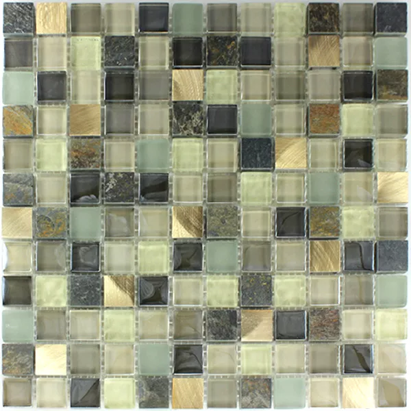 Campione Alluminio Mosaico Vetro Pietra Naturale Quarzite