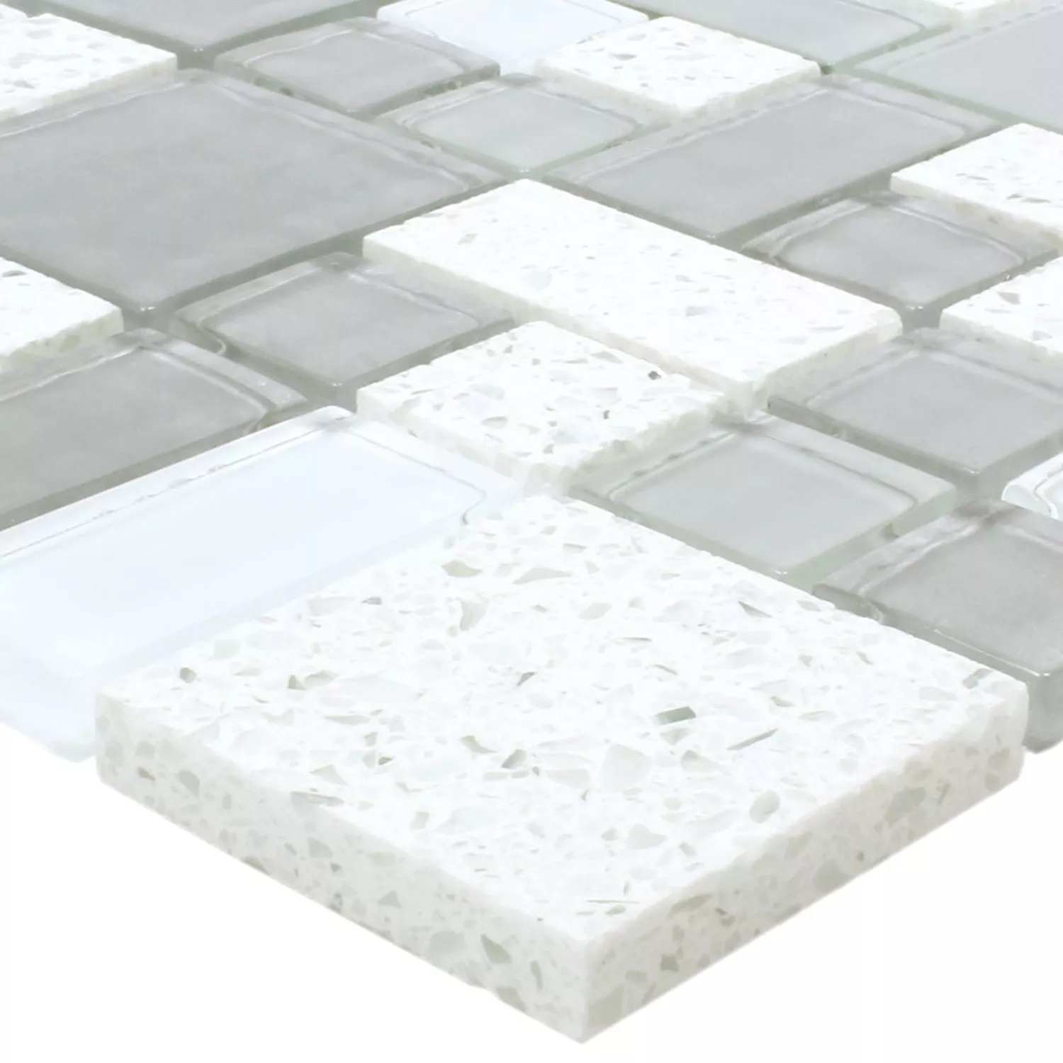 Campione Mosaico Lauria Vetro Pietra Artificiale Bianco