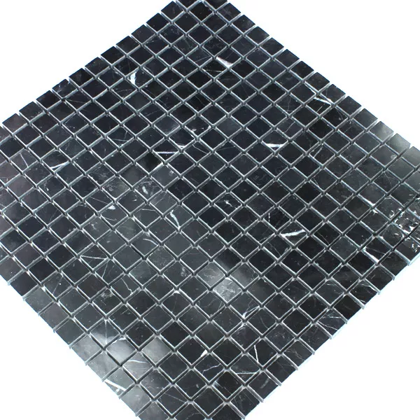 Mosaico Marmo 15x15x8mm Nero Lucidato