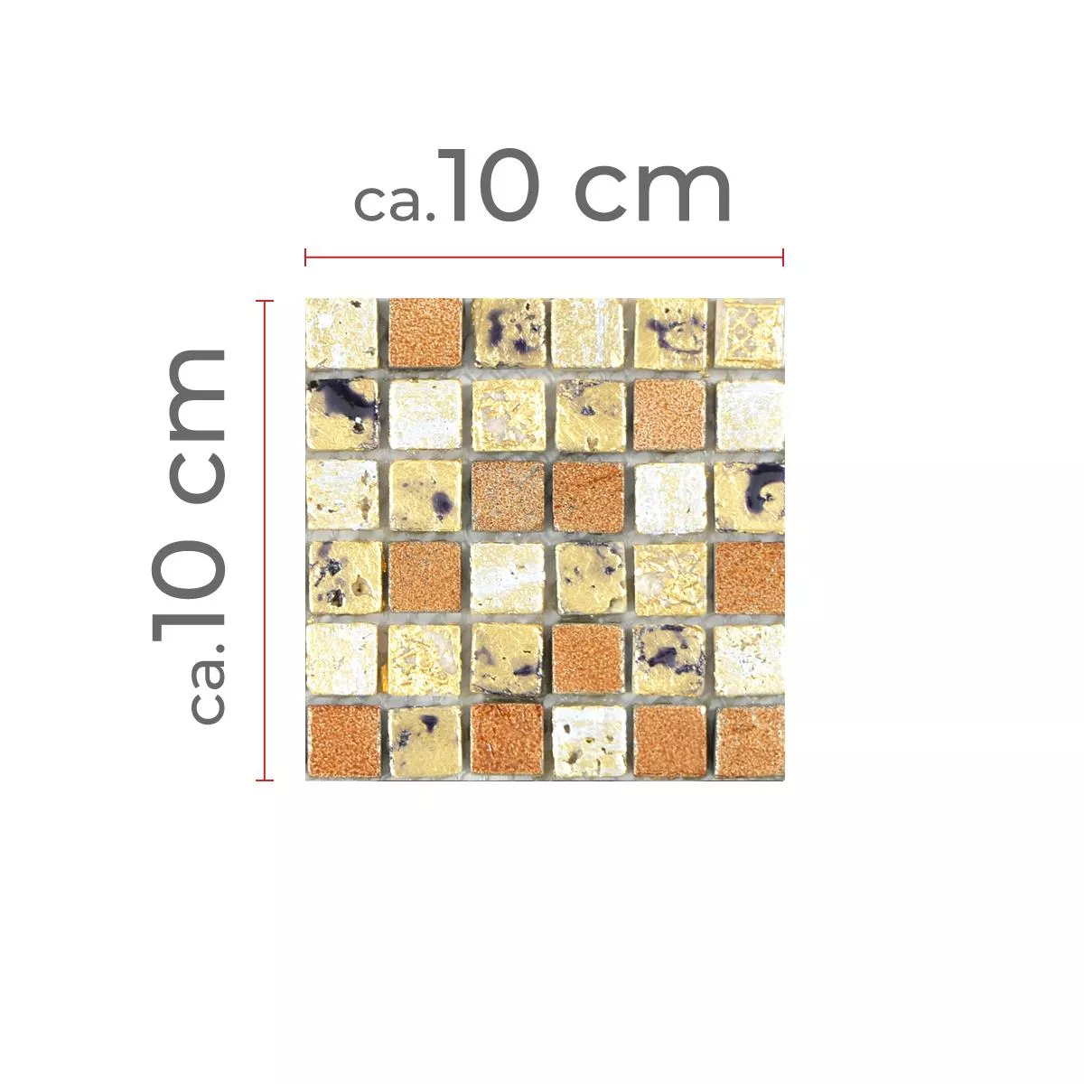 Campione Pietra Naturale Resin Mosaico Lucky Oro Bronzo