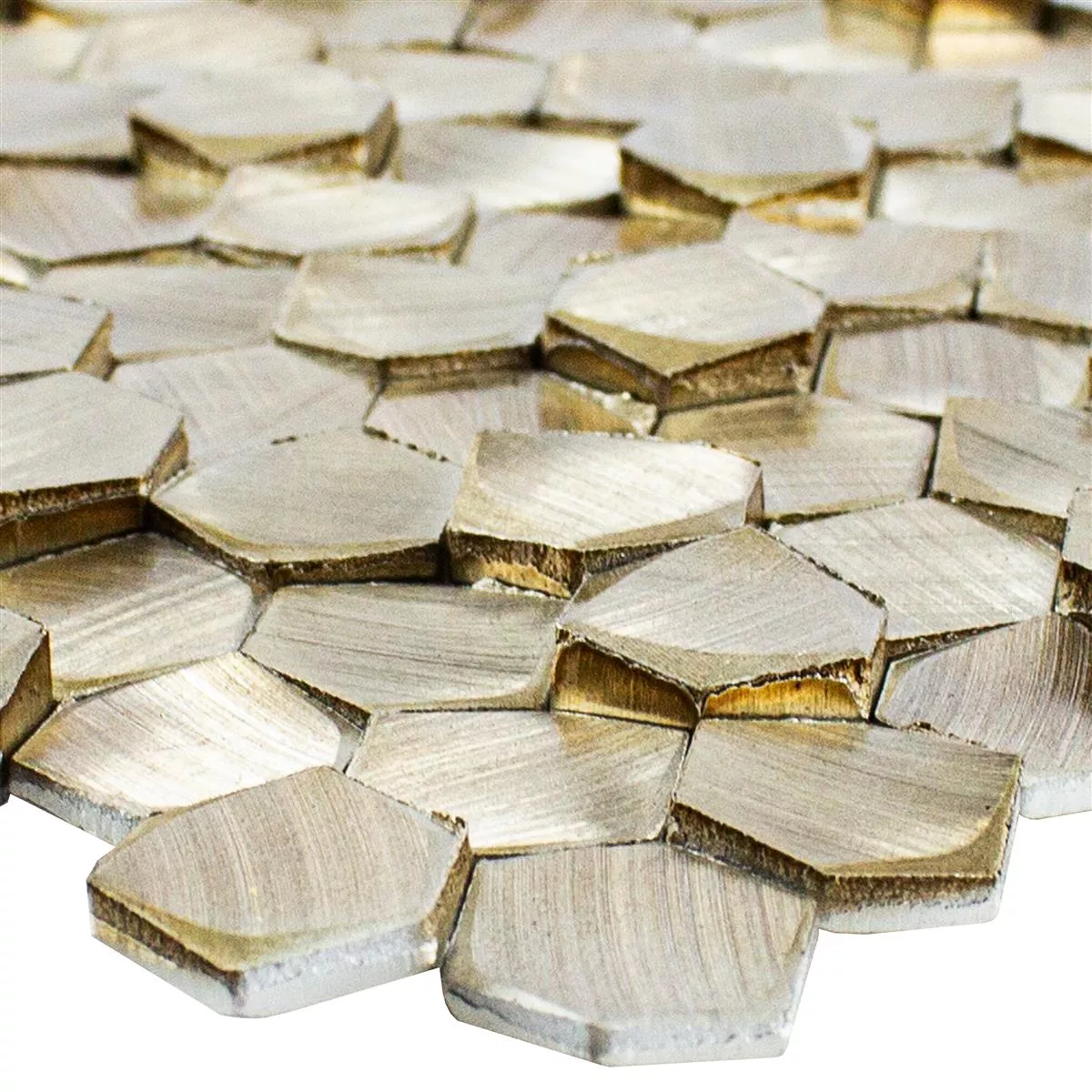 Alluminio Metallo Mosaico McAllen Oro Alluminio Metallo Mosaico McAllen Oro