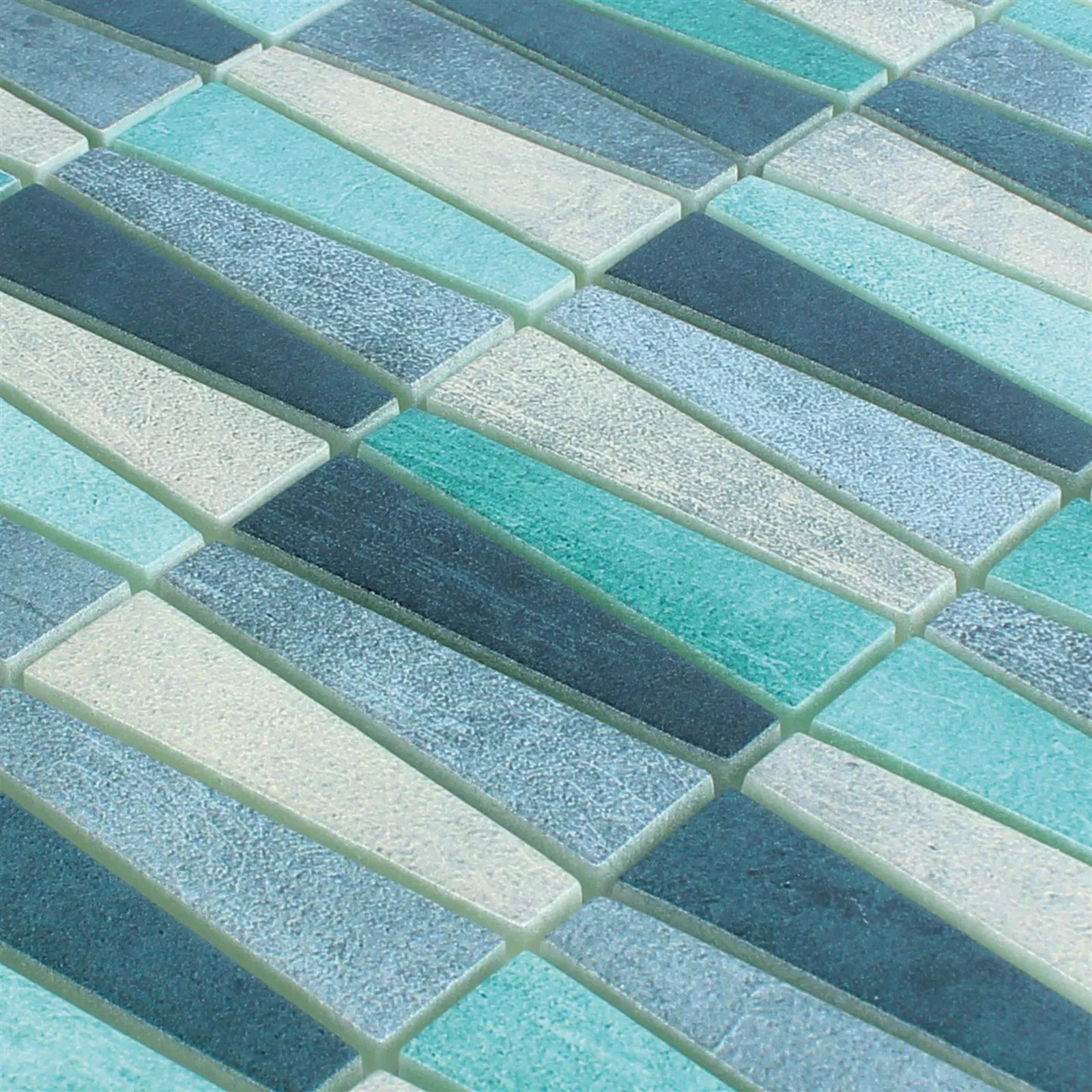 Campione Mosaico Di Vetro Piastrelle Wolgagrad Nero Grigio Argento Verde